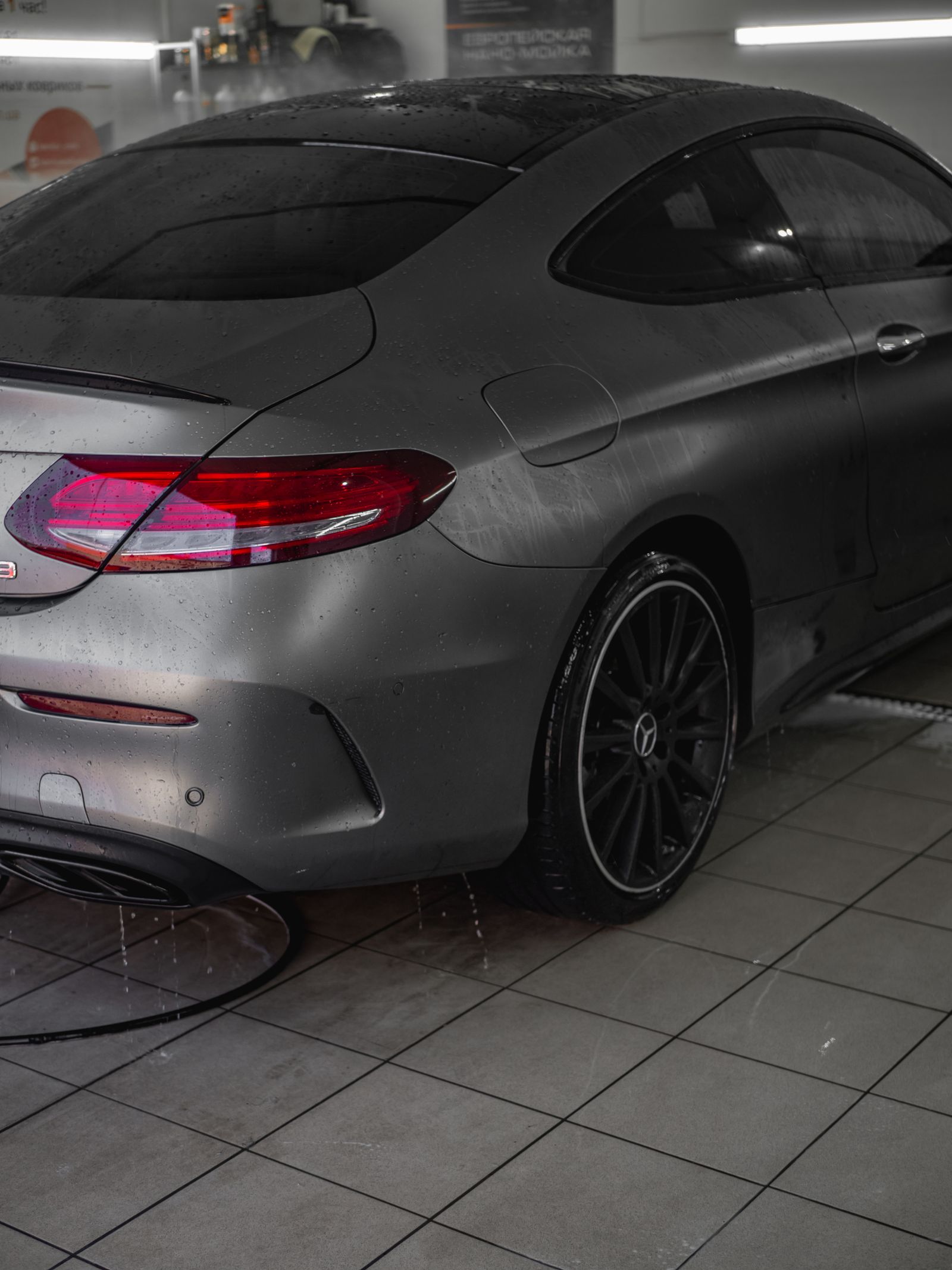 Clean silver coupe after an exterior detail